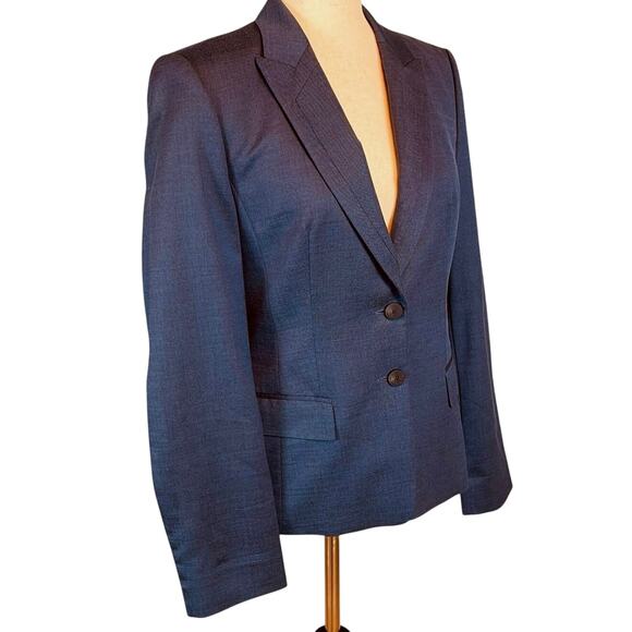 Hugo Boss Jaellesa Classic Wool Blend Lined Blazer Blue Women's Size 4 - Picture 2 of 8